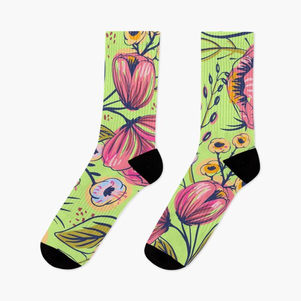 Item preview, Pink Poppy on Green Print designed and sold by PinHookPrincess.