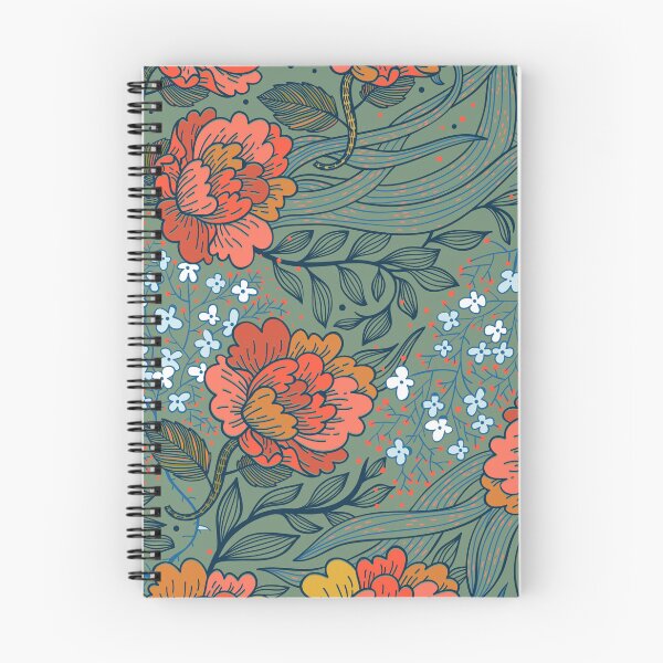 Item preview, Coral on Sage Floral Print designed and sold by PinHookPrincess.
