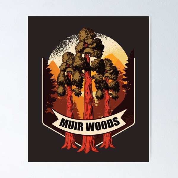 Item preview, Muir Woods National Park California Retro Art designed and sold by MrEddie10.