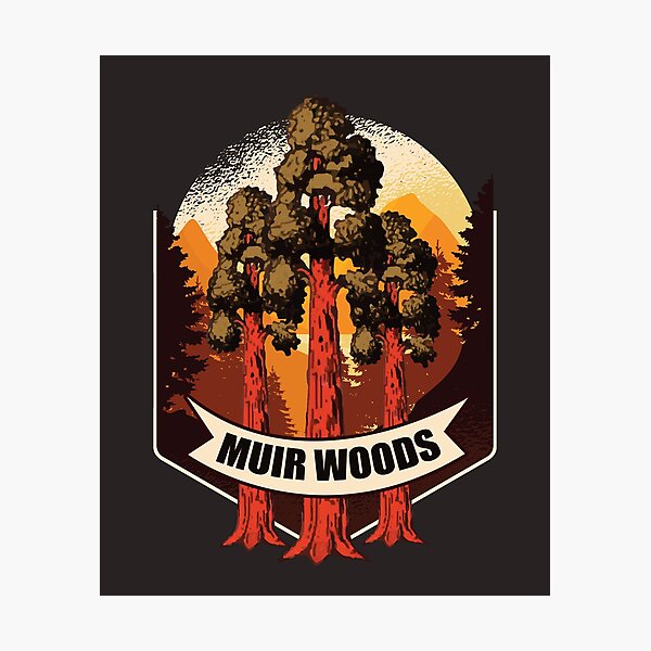 Item preview, Muir Woods National Park California Retro Art designed and sold by MrEddie10.