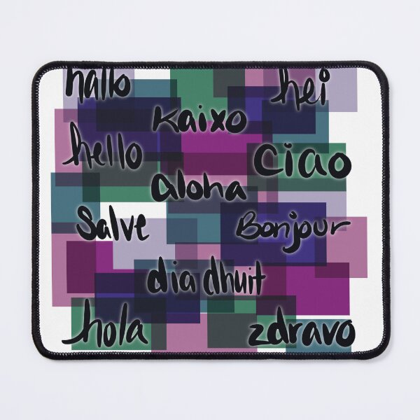 Item preview, hello mutli-lingual with glass squares designed and sold by MGuyerArt.