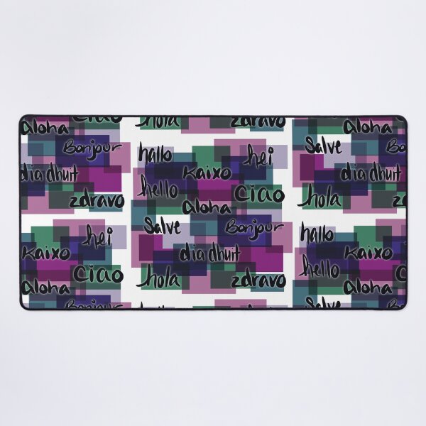 Item preview, hello mutli-lingual with glass squares designed and sold by MGuyerArt.