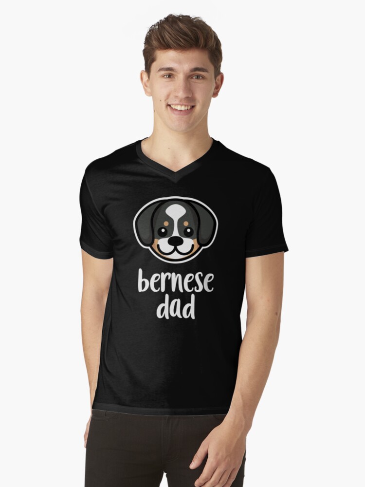Thumbnail 1 of 3, V-Neck T-Shirt, Bernese Mountain Dog Dad Kawaii Dog Owner designed and sold by brandoseven.