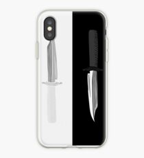 Double Dark + White Knives Illustration iPhone Case