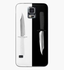 Double Dark + White Knives Illustration Case/Skin for Samsung Galaxy