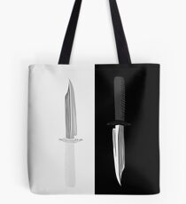 Double Dark + White Knives Illustration Tote Bag