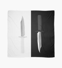 Double Dark + White Knives Illustration Scarf