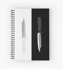 Double Dark + White Knives Illustration Spiral Notebook