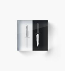 Double Dark + White Knives Illustration Acrylic Block