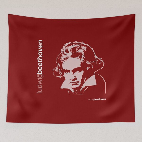 Item preview, Classic Ludwig van Beethoven  poster (red) designed and sold by CMYKStudio.