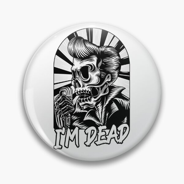 Item preview, I'm Dead | Funny 50's Greaser Hairstyle Rock n Roll Skeleton Singer designed and sold by JakesRWild.