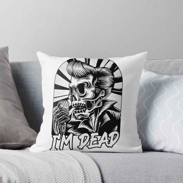 Item preview, I'm Dead | Funny 50's Greaser Hairstyle Rock n Roll Skeleton Singer designed and sold by JakesRWild.