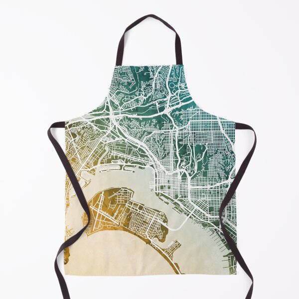 Artikelvorschau, San Diego California City Street Map entworfen und verkauft von ArtPrints.