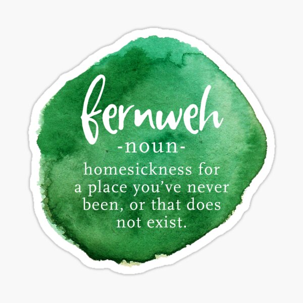 Artikel-Vorschau von Fernweh - Wort Nerd Heimweh Fernweh - Grünes Aquarell, designt und verkauft von Kit Cronk.