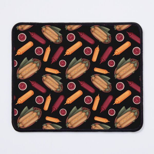 Item preview, Corn dogs with mustard and ketchup, american fast food designed and sold by Deviarty.