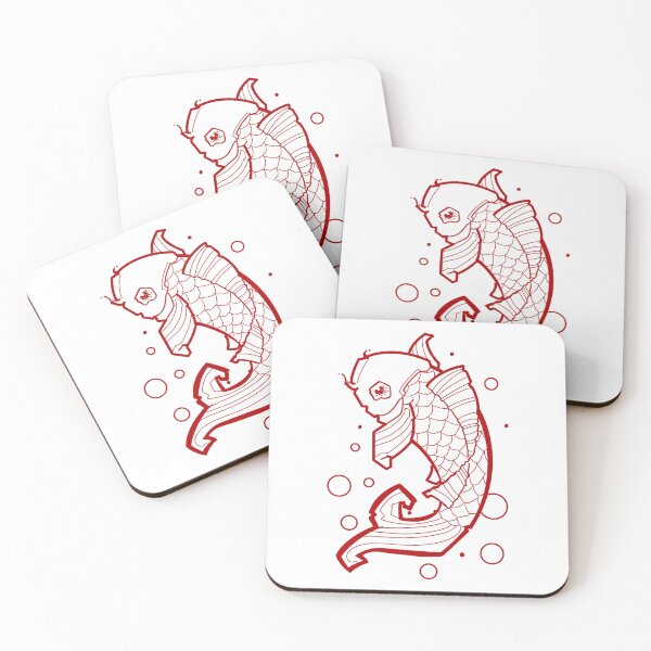 Item preview, red koi fish tattoo style designed and sold by weilertsen.