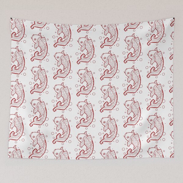 Item preview, red koi fish tattoo style designed and sold by weilertsen.