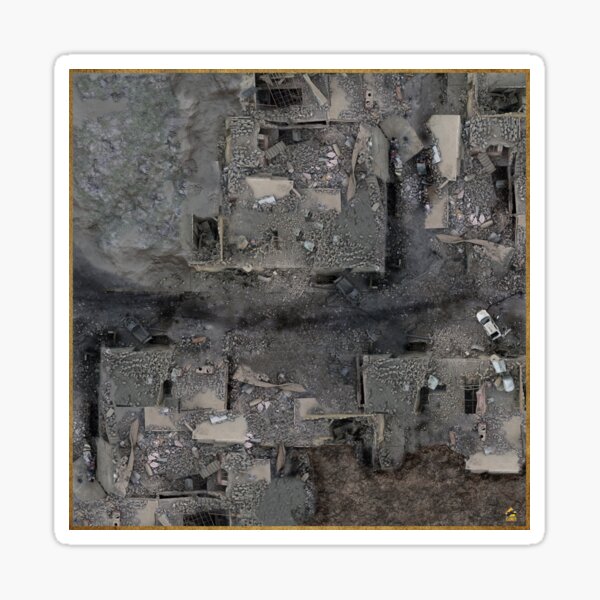 Item preview, Modern Ruins Design 001 Battle Map for Tabletop RPG Gaming Miniatures designed and sold by Paul David Wilson.