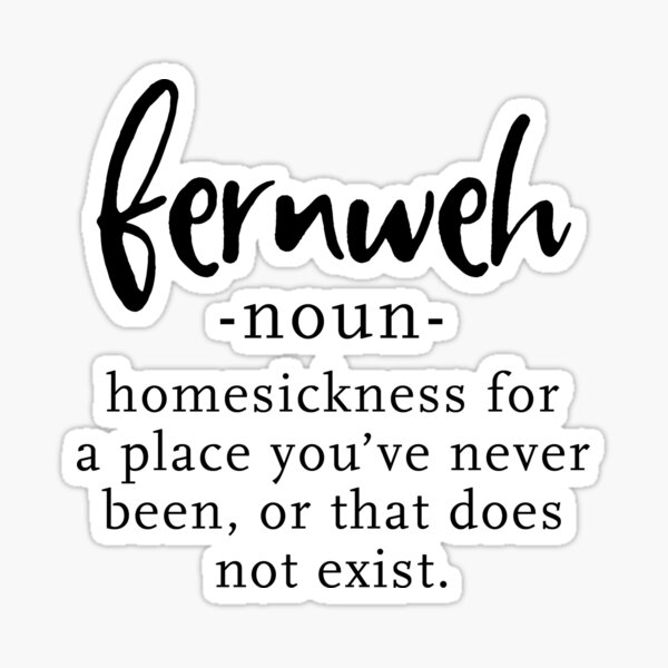 Artikel-Vorschau von Fernweh - Wort Nerd Heimweh Wanderlust - Minimalistische Typografie, designt und verkauft von Kit Cronk.