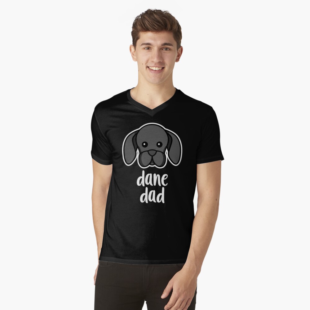 Dane Dad Kawaii Great Dane Dog Owner V-Neck T-Shirt