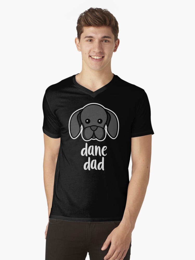 Thumbnail 1 of 3, V-Neck T-Shirt, Dane Dad Kawaii Great Dane Dog Owner designed and sold by brandoseven.