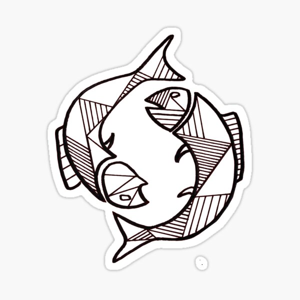 Geometric Fish Stickers Redbubble