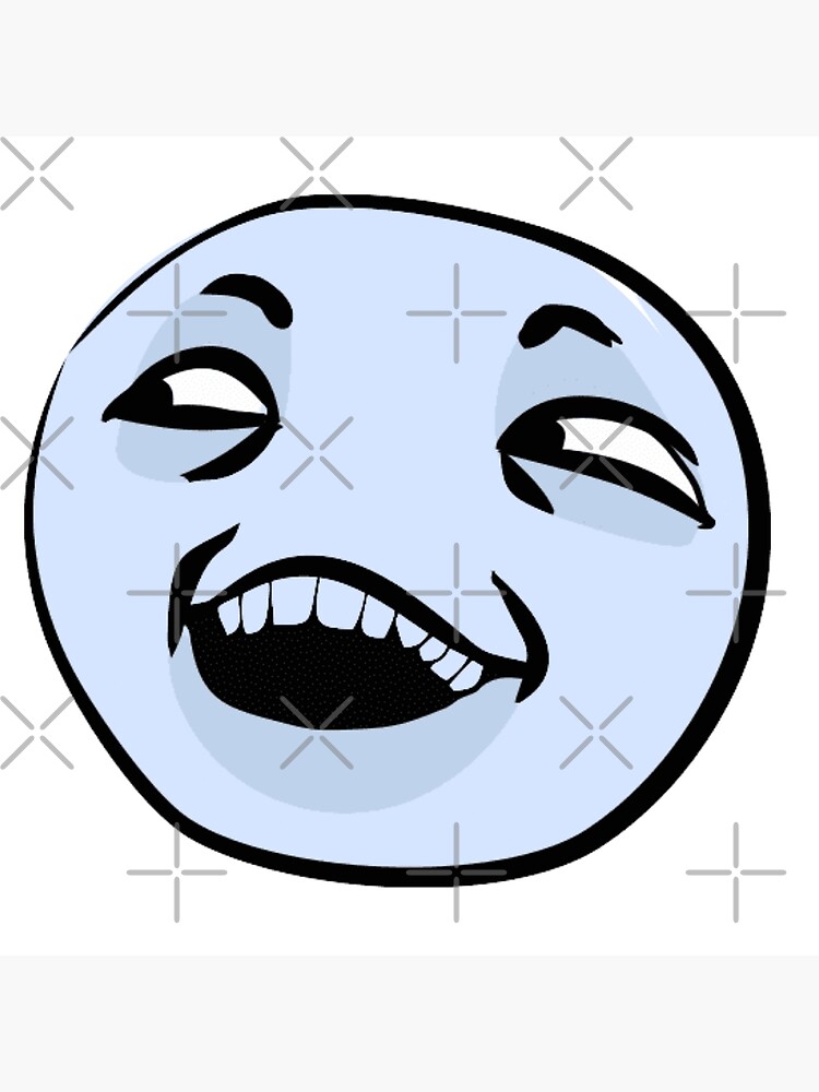 Lol happy guy meme face for any design Royalty Free Vector