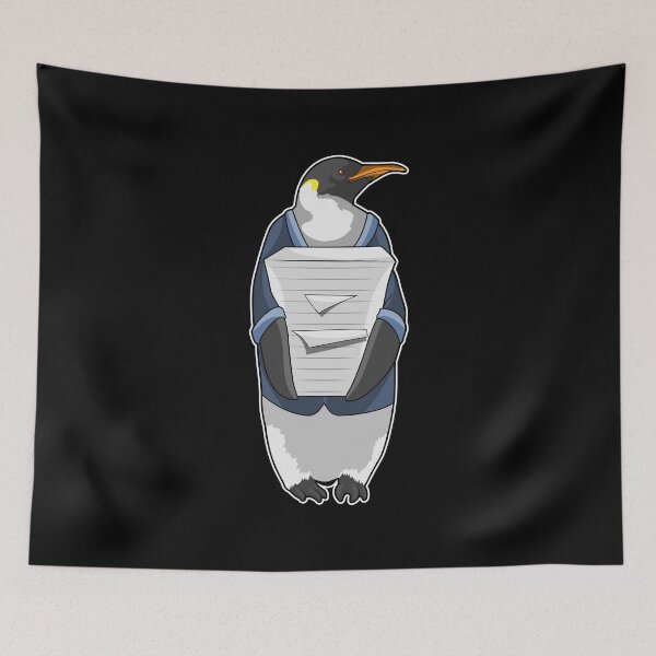 Item preview, Penguin as Secretary with Stack of paper designed and sold by Snabdesign84.