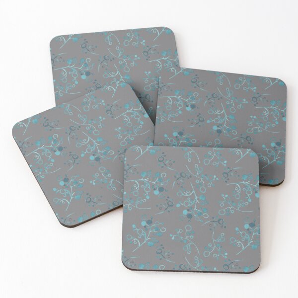 Item preview, Turquoise  Watercolor Abstract Berries (Steel) designed and sold by HildegunStudio.