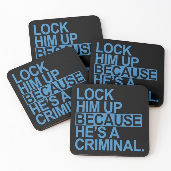 Item preview, Lock Him Up BECAUSE He';s a criminal (blue box) designed and sold by Thelittlelord.