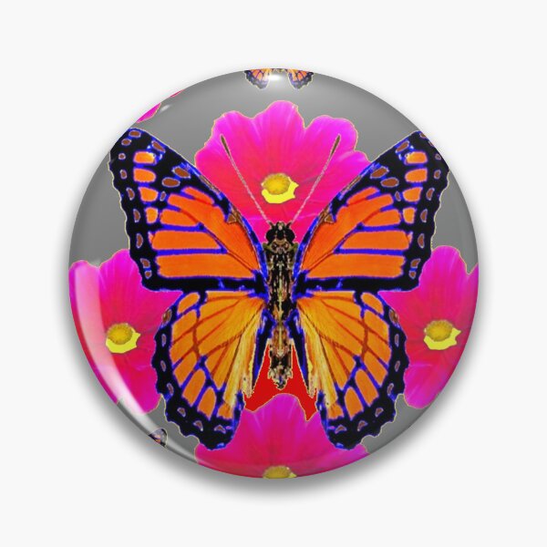 Item preview, MONARCH BUTTERFLIES ABSTRACT RED-GREY ART designed and sold by sharlesart.