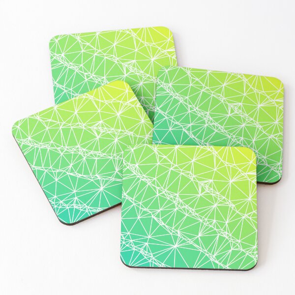 Item preview, Yellow to Green Geometric Wireframe Abstract Pattern Design Art designed and sold by patternsoup.