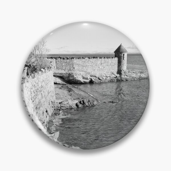 Item preview, Black and white seaside view of Ravenscraig Park watchtower in Kirkcaldy designed and sold by S-and-W-4ever.