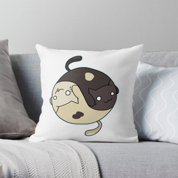 Yin Yang Cats Throw Pillow
