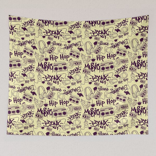 Item preview, Classic Hip Hop Underground 90s Pattern designed and sold by Salukeart.