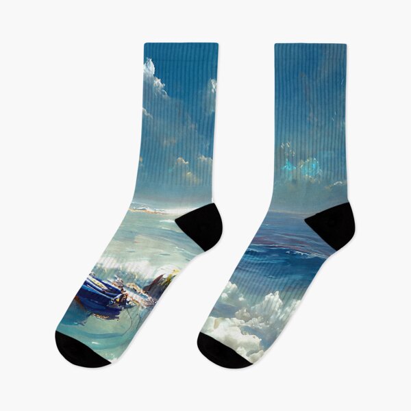 Item preview, Boat moored by the ocean designed and sold by lostcauseblue.
