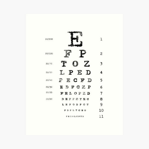 Snellen Eye Chart Test Digital Art by Alfief Mandr - Fine Art America