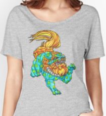 cherry blossom fu dog Women's Relaxed Fit T-Shirt