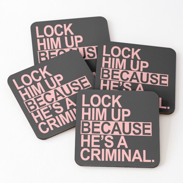Item preview, Lock Him Up BECAUSE He's a criminal (pink box) designed and sold by Thelittlelord.