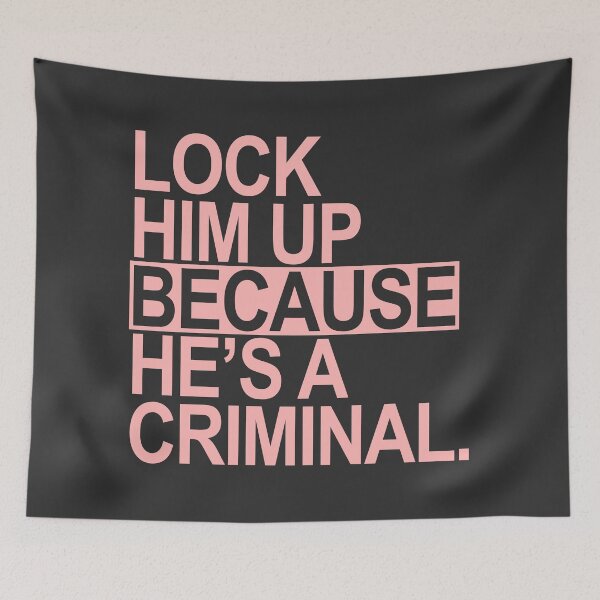 Item preview, Lock Him Up BECAUSE He's a criminal (pink box) designed and sold by Thelittlelord.