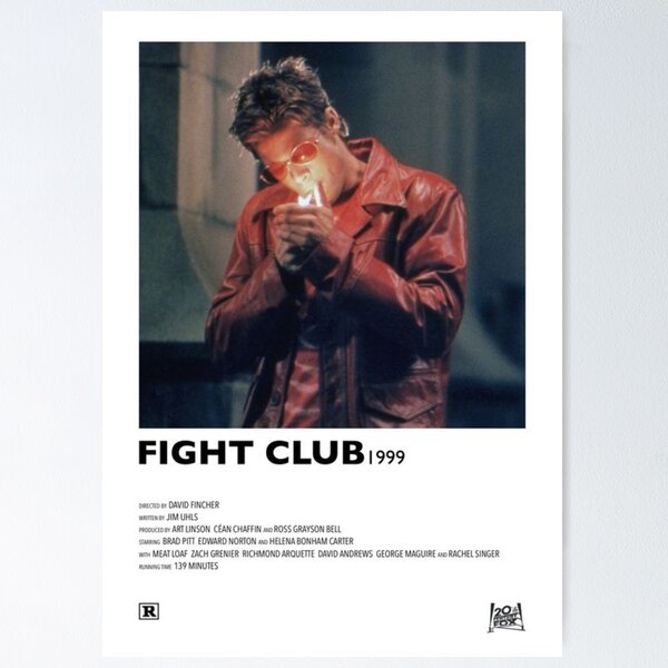 Fight Club Movie Polaroid Vintage Film Wall Art Poster Print - Red