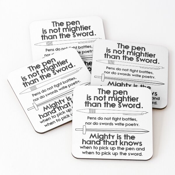 Item preview, The pen is not mightier than the sword. Black bold type face designed and sold by MadFxMedia.