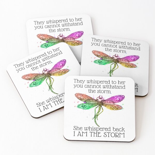 Item preview, I am the storm, Encouraging Gifts for Her With a Rainbow Dragonfly Design designed and sold by Auntieck.