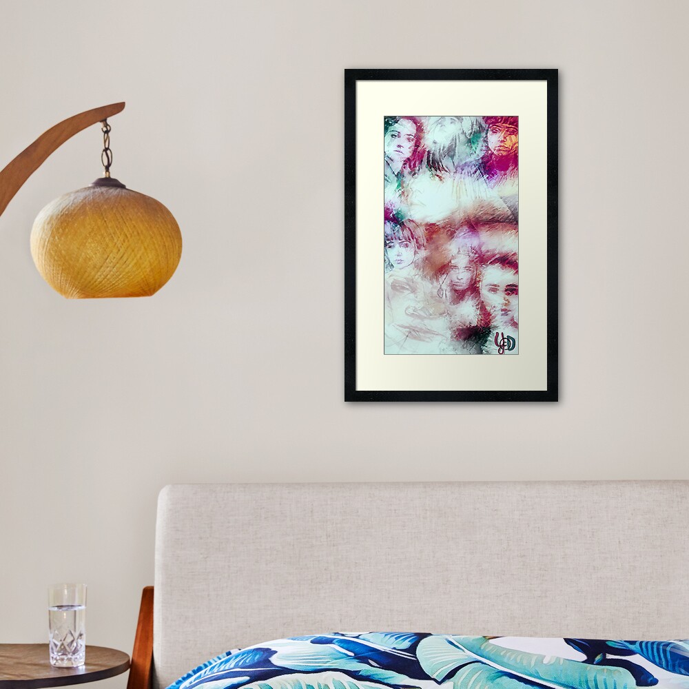 Face the moon Framed Art Print