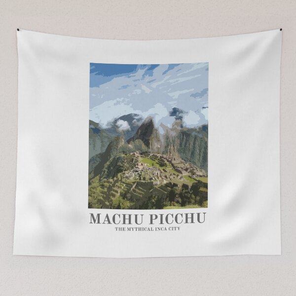 Item preview, Machu Picchu Art Print, Peru Vintage Travel Poster designed and sold by ThinkAboutMaps.