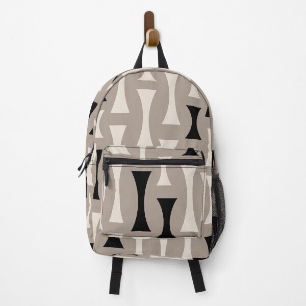 Item preview, Retro Mid Century Modern Abstract Pattern 831 Black and Beige designed and sold by tonymagnerart.
