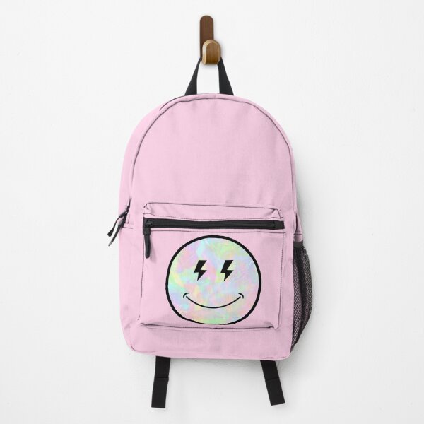 Item preview, Holo Trippy lightning eyes Smiley Face Black Outline lightning eyes vaporwave designed and sold by opptop.