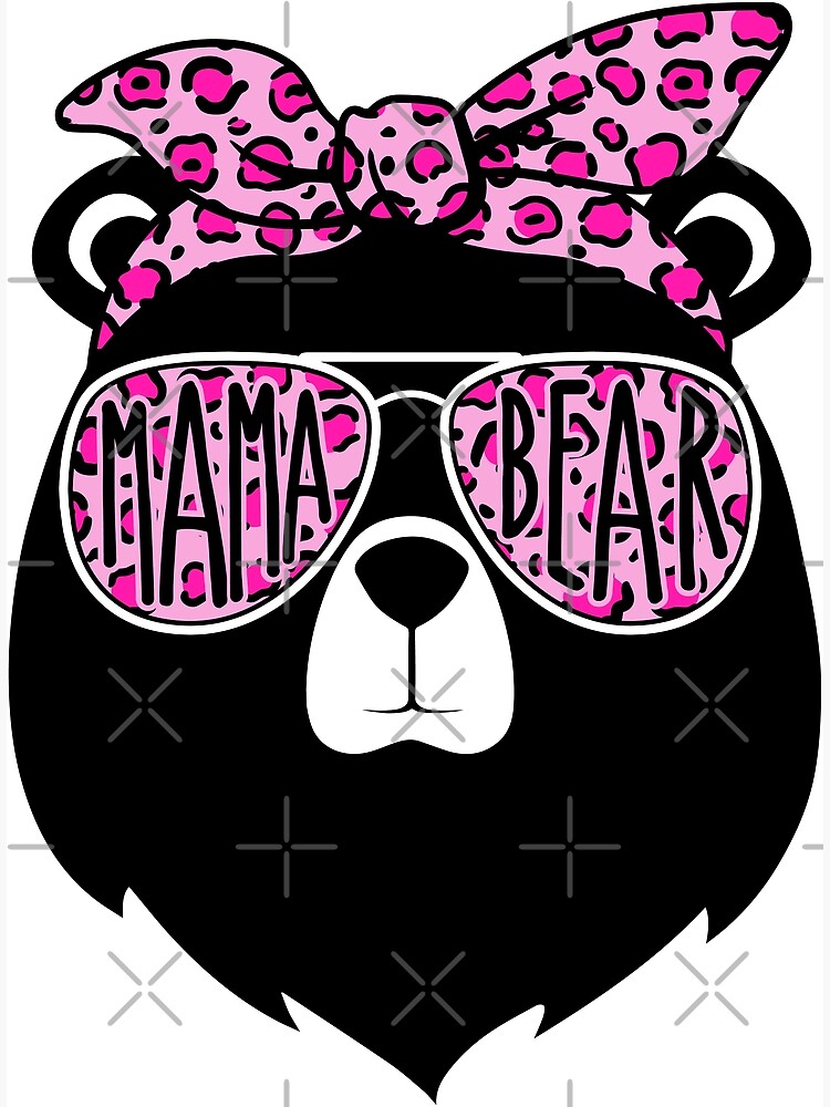 Mama Bear Sunglasses Christmas Red Buffalo Plaid Mom Bear T-Shirt