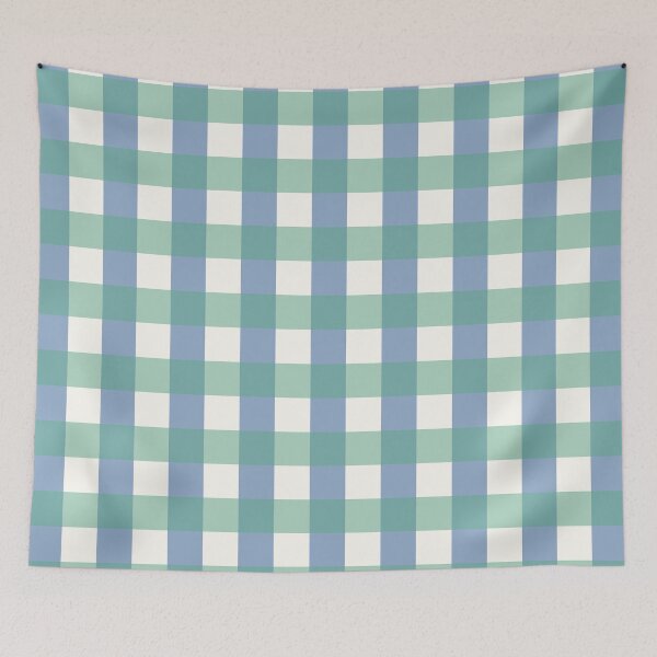 Item preview, Pastel Blue and Green Gingham Checked Checkered Pattern Design designed and sold by fairy-taler.