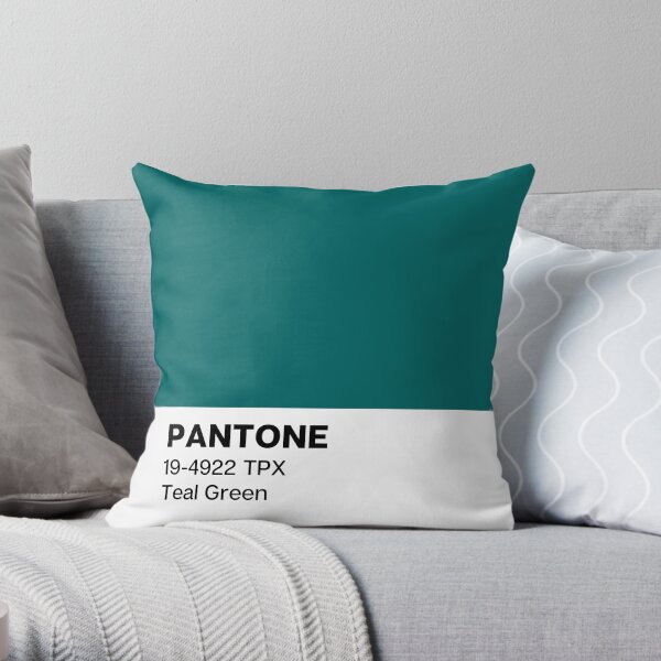 Pantone Teal Green Throw Pillow